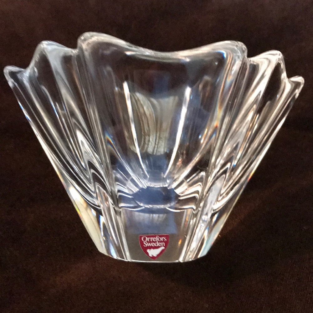 ORREFORS SWEDISH LEAD CRYSTAL VIOLATIVE EXQUISITE VTG COLLECTIBLE PERFECT COND.